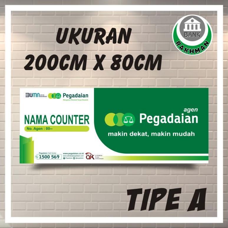SPANDUK BANNER AGEN PEGADAIAN UKURAN 200CMX80CM