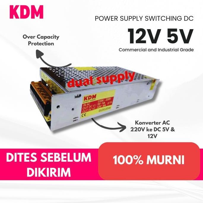 (COD) Power supply dual output 12V 5V Power Supply Adaptor Switching Power Supply Dc 12v dan 5v