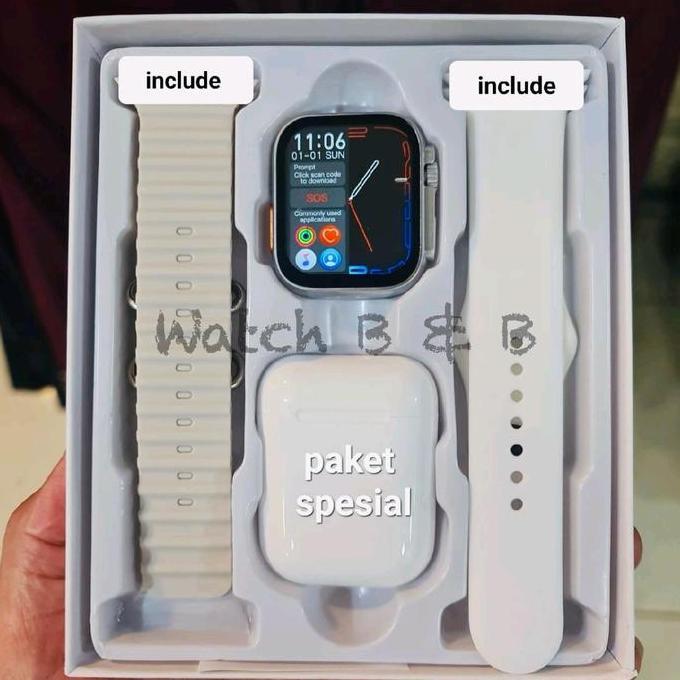 Smartwatch Paket Ultra 2 Tali + Earphone Bluetoth