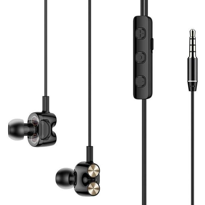 ROCK Mutin Dual Unit Drivers Stereo Earphone HiFi Bass