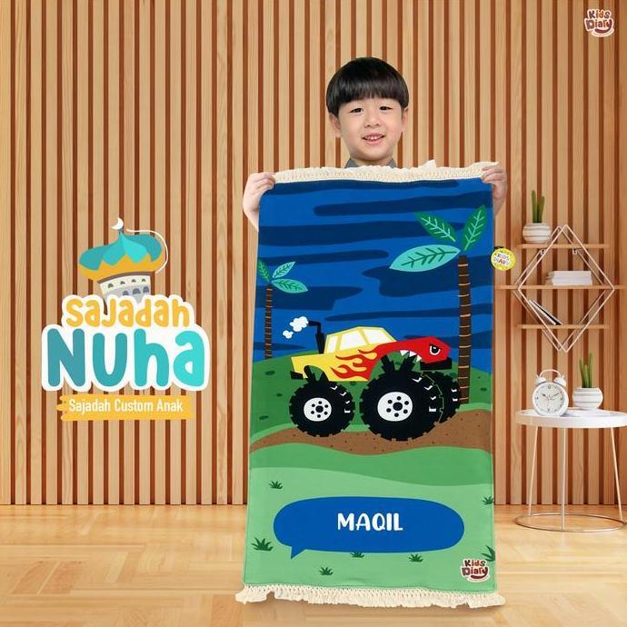 Sajadah Anak Custom Nama Sablon Motif Sajadah Printing Anti Slip Muslim Travel Waterproof