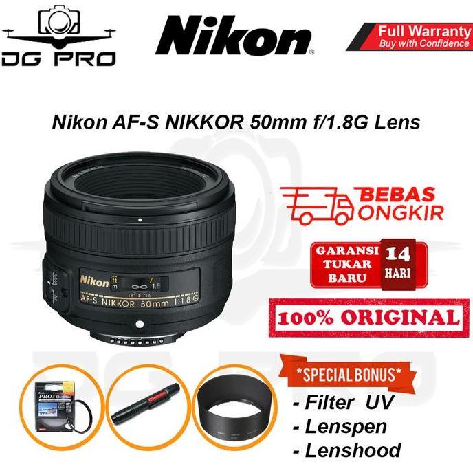 Nikon AF-S NIKKOR 50mm F1.8G - Lensa Nikon 50mm F1.8 G For Kamera SLR