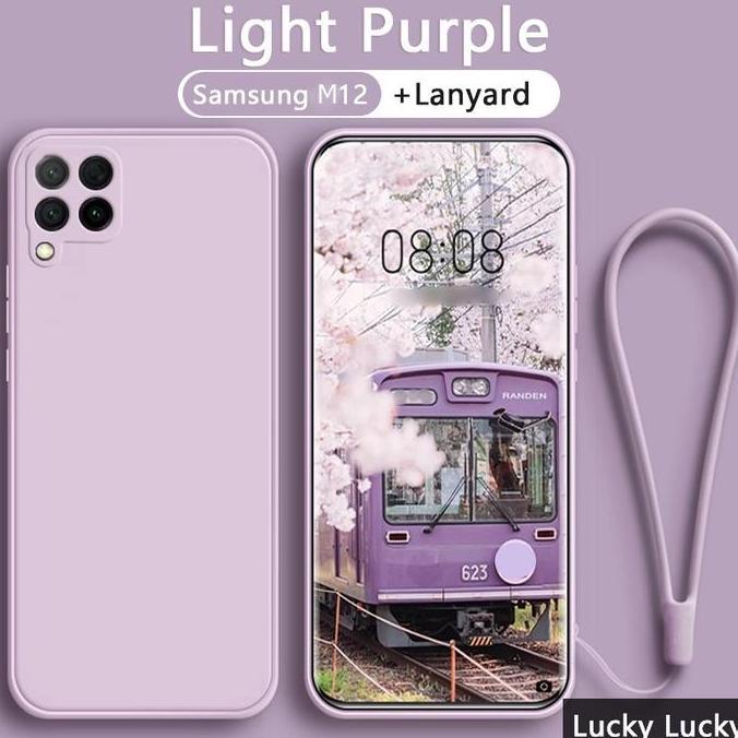 Case untuk SAMSUNG A12 / M12 SOFT CASE BABY SKIN FREE TALI MICROFIBER CASING COVER HP