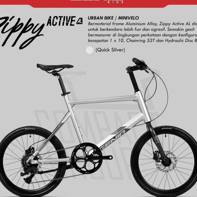 Sepeda Minivelo Genio Zippy Al 10 Speed Rem Holik 20 Inch
