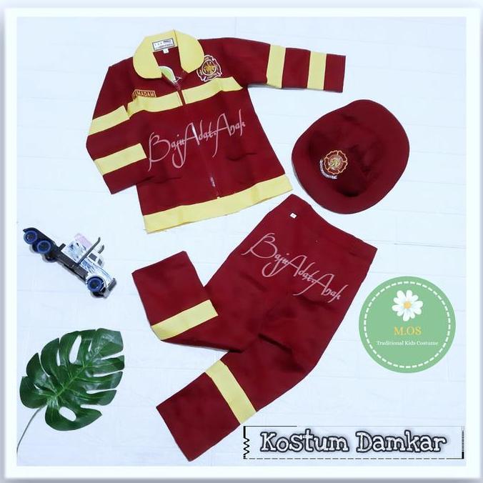 TERLARIS Kostum Profesi Baju Dar Junior baju pemadam kebakaran anak TK READY STOCK