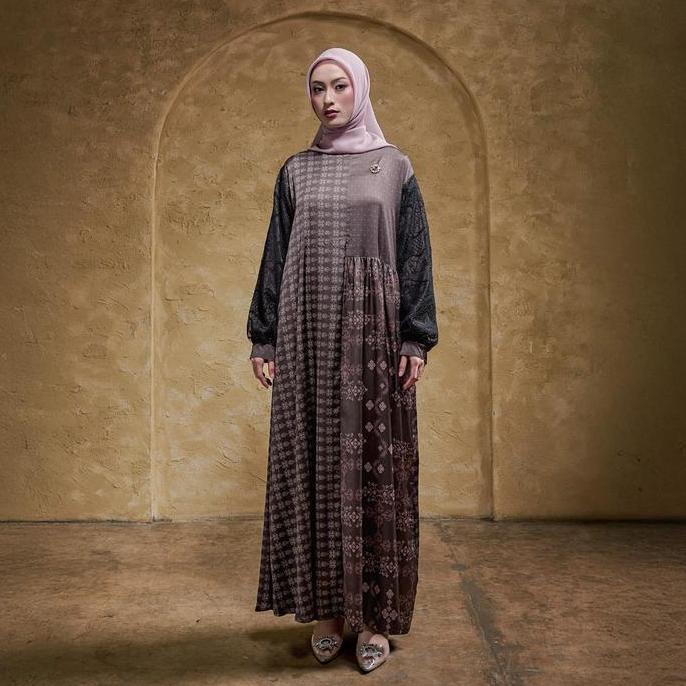 Zm Zaskia Mecca - Kanae Gamis Wanita Premium - Teman Serumpun - Edisi Kamboja Brokat Dress
