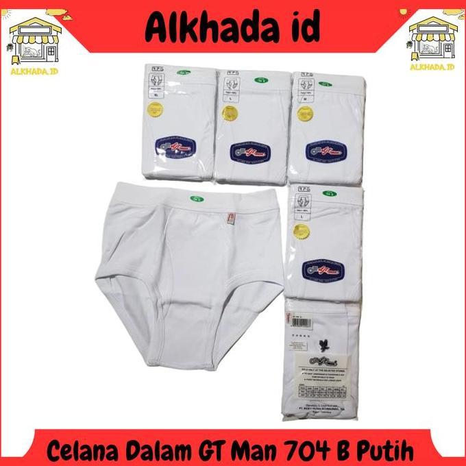Promo [3 Pcs] Celana Dalam Laki Laki GT Man 704 B Putih / Celana Dalam Pria Dewasa Brief Maxi Jumbo 
