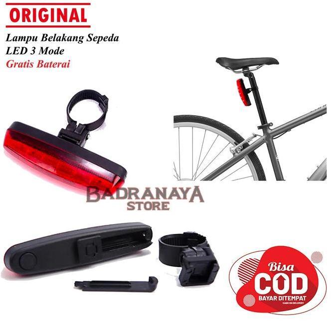 Promo Lampu Belakang Sepeda LED Merah Terang 3 Mode Free Baterai Lipat MTB COD