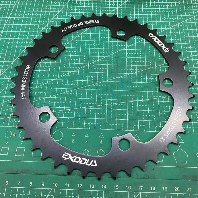 Promo Chainring Single Speed 44T Dan 46T Exodus BCD 130 Fixie Chain Ring Hitam Sepeda MTB Folding Fi