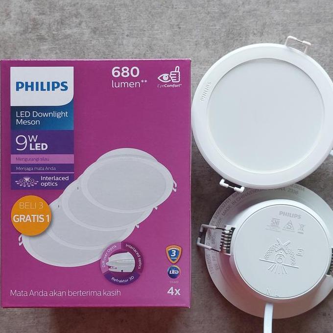 Lampu LED Downlight PHILIPS MESON 9 W Watt 4 Inch Pack Isi 4