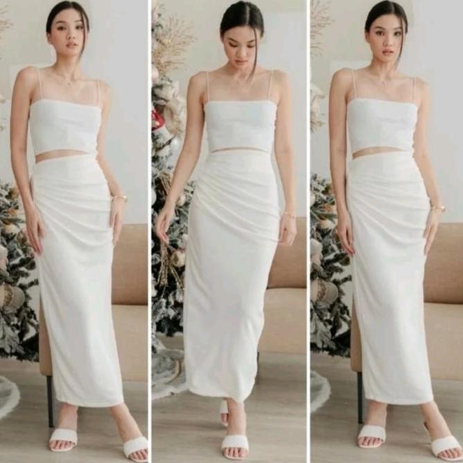 LAKA SKIRT Rok Span Knit Rok Lidi Rajut Panjang Rok Maxi Rok Lidi Lurus Premium Rok Span Tebal Plisk