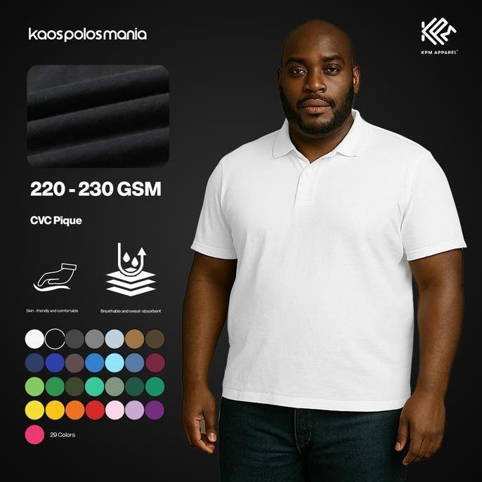 Kaos Polo Shirt CVC Pique KPM Apparel Big Size Part 2