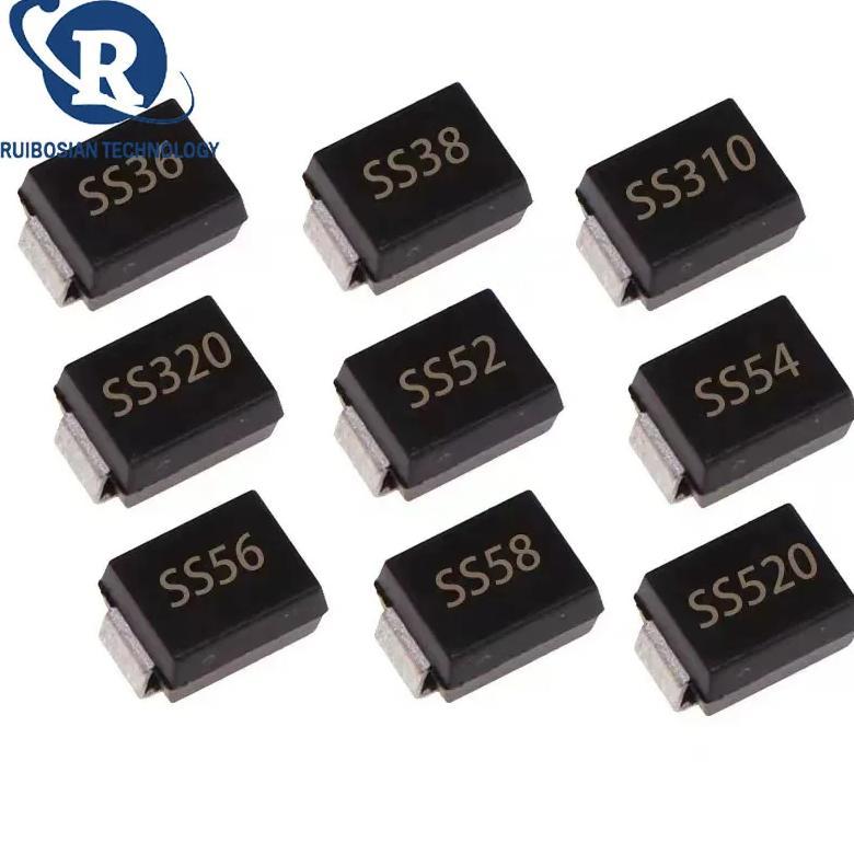50PCS Schottky Diode SMB SS14 SS24 SS32 SS34 SS36 SS38 SS54 SS56 SS210 SS310 SS510 RS2M RS3M ES3D ES