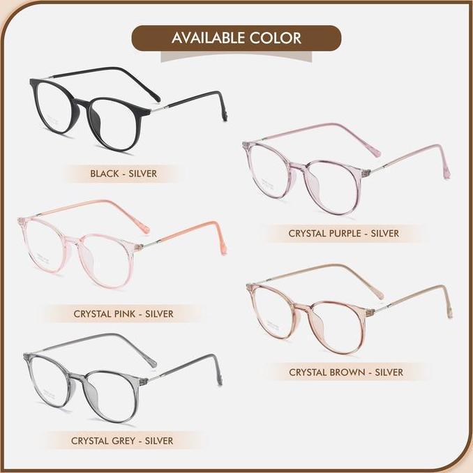 Kacamata Photocromic Minus Lensa Anti Radiasi Anti Blueray Bluecromic Pria Wanita Bentuk Frame Oval 