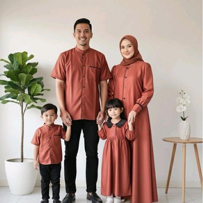 Family Set Couple Keluarga Rayya Baju Lebaran 2026 Bahan Toyobo Muslim