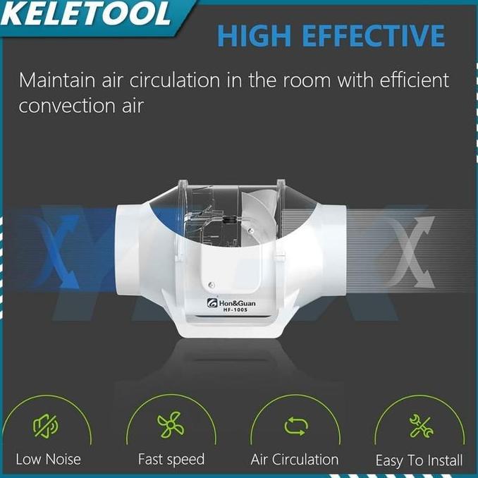Portable Exhaust Fan Dinding Kamar 4"6"8" Kipas Angin Buang Diam Ekstraktor Kipas Saluran Sebaris Bl