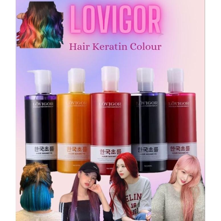 Lovor Intense Colors Shampo Sier / Shampoo Purple untuk memperbaiki keratin rambut / Shampo Pewarna 