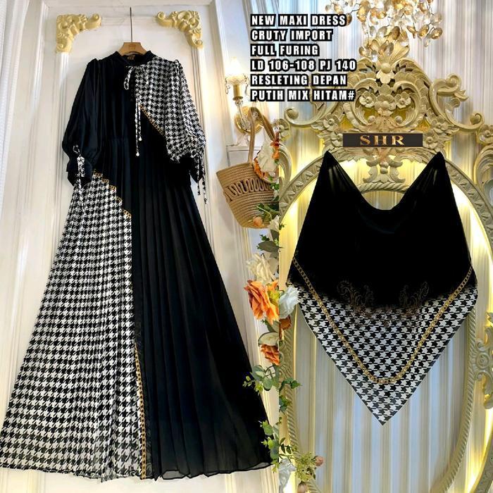 (Termurah) CodShr Ori TerbaruGamis Lipit Honstood Cantik Bestseller