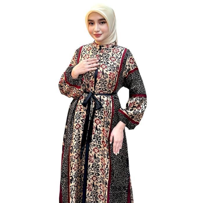(Terbaru) Alma Dress Batik Premium Gies Butik Motif Baru - Gamis Terbaru 2025 - Formal  Muslim Semi 