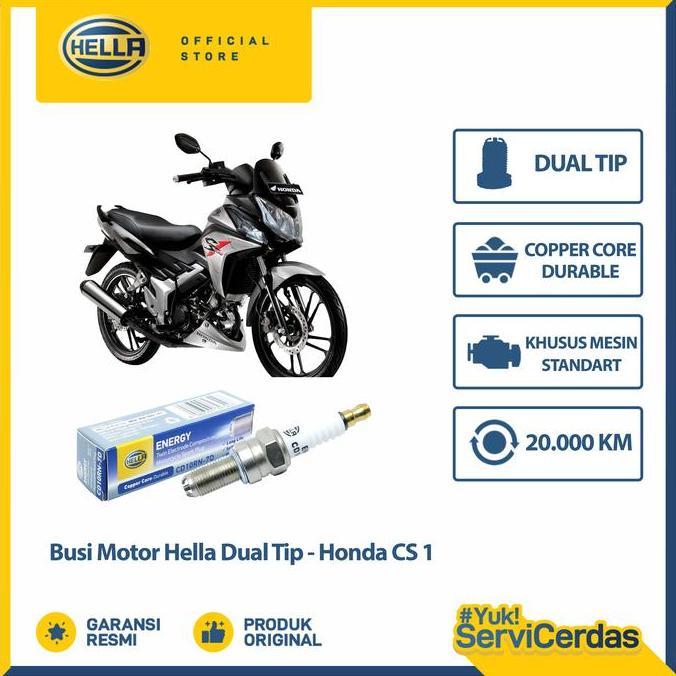 Promo Busi Motor Honda CS1 Hella Dual Tip CD10RN-7D - Busi CS1 Diskon