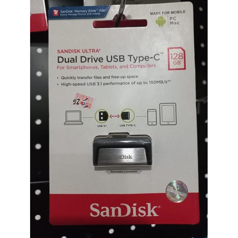 FLASHDISC USB TYPE C 128GB SANDISK FLASHDISK 128 GB TIPE GEDE ORIGINAL
