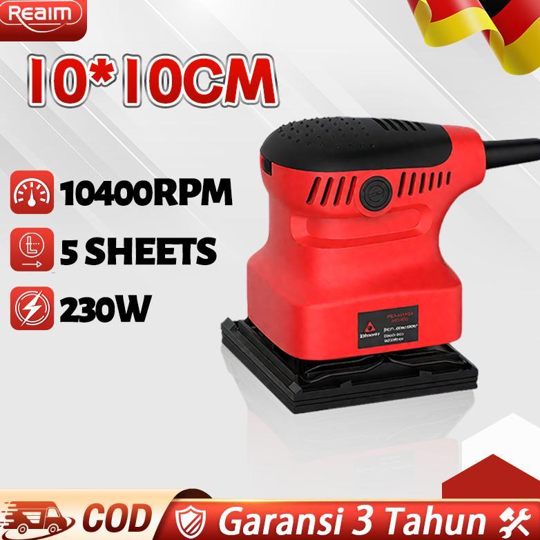 REAIM Mesin Amplas Kayu Listrik Finishing Sander Amplas Tembok Dinding Mesin Penghalus Kayu Tool Mes