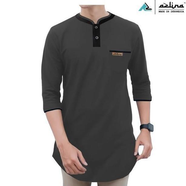 Baju kurta premium kaos koko AZLINA lengan 3/4