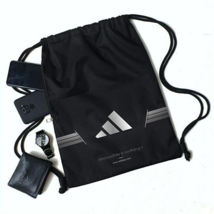 TAS SERUT - GYMSACK - STRING BAG PRIA & WANITA ADIDAS BASIC STRIPS KODE 1152