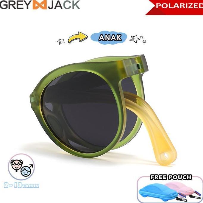 ORIGINAL Grey Jack Kacamata Anak Hitam Sunglasses Polarized Kids Foldable 0115 READY STOCK
