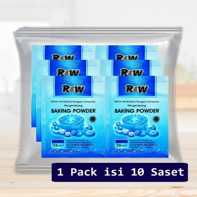 baking powder pengembang kue rajawali r&w rw 15 gr biru double acting 1 pack kode 489