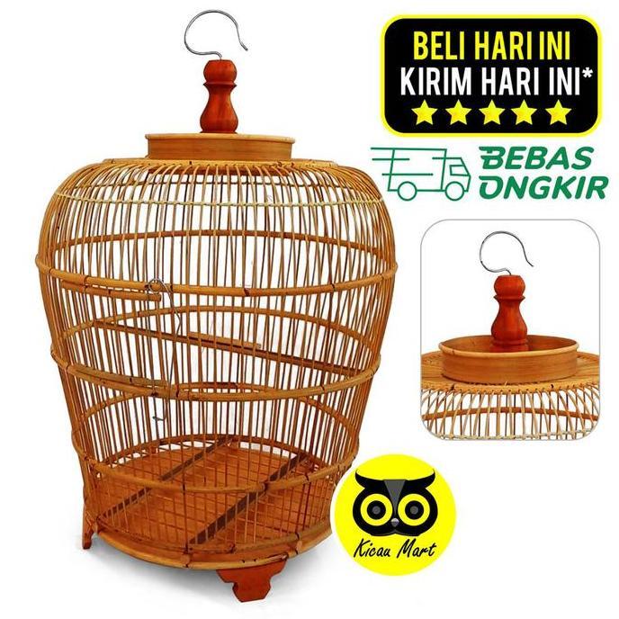 KICAU MART Sangkar Burung Perkutut Polos Polosan Alusan Kandang Perkutut Bambu Rotan Sangkar Burung 
