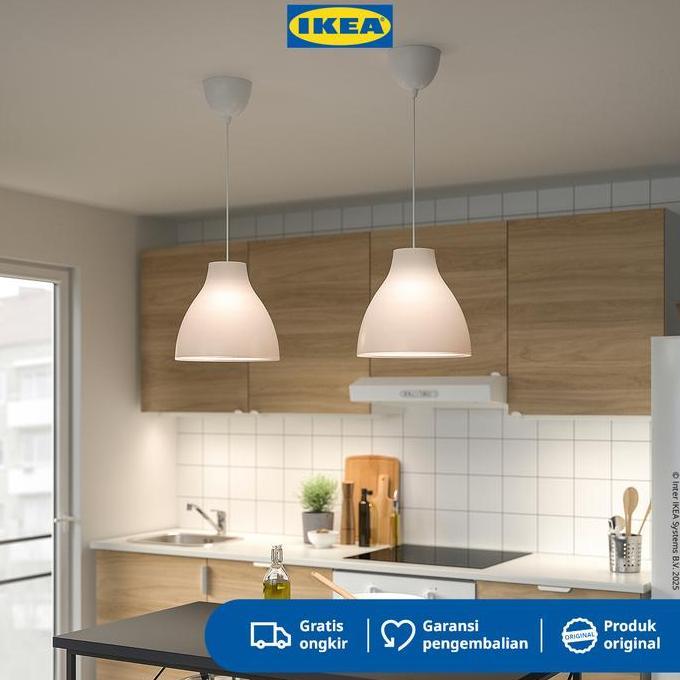 IKEA MELODI Lampu Gantung putih 28cm Minimalis Plastik