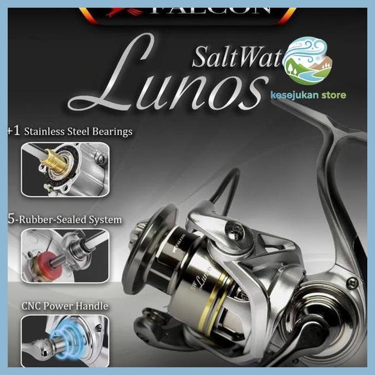 (PANCING) REEL SPINNING FALCON LUNOS SW (SALTWATER WATERPROOF SEAL) PACKING AMAN