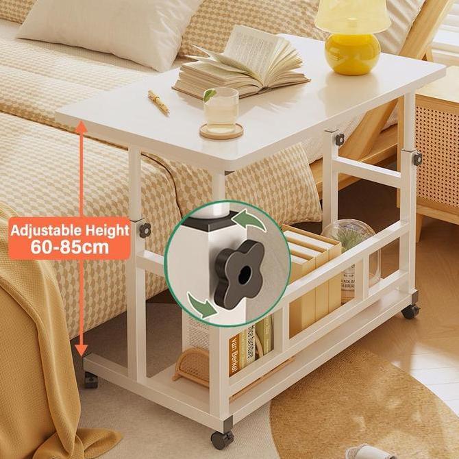 Elite Wood Laptop Lipat Adjustable Dengan Roda Meja Laptop Roda Meja Kerja Adjustable Meja Belajar P