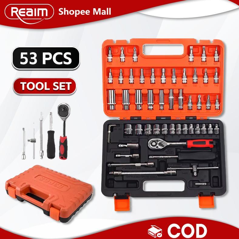 Kunci Sok Set 53pcs Kunci Mata Sok Kunci Shock Set Lengkap Kunci Mata Sok 53 PCS Set Socket (1/4 ") 