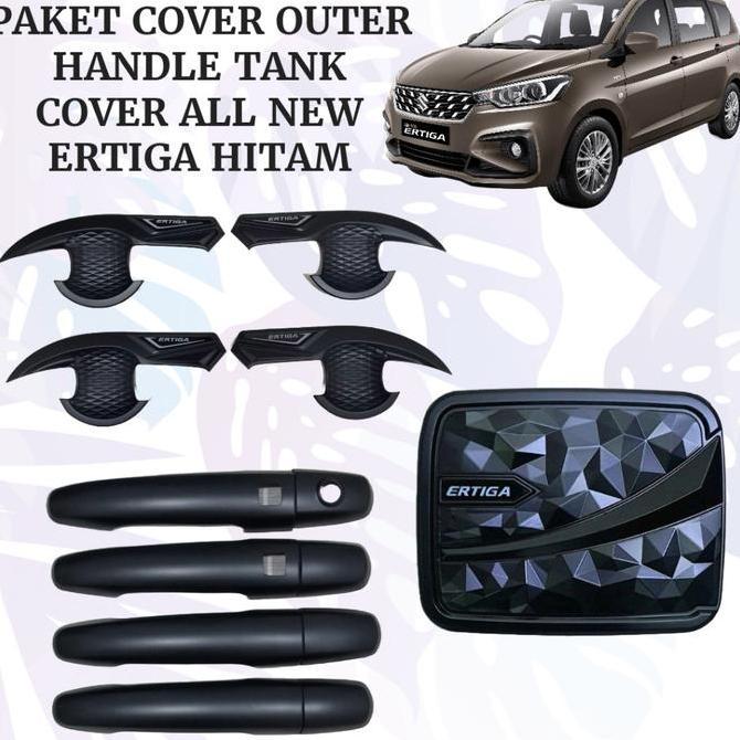 Paket Cover Outer Handle Tank Cover All New Ertiga Hitam Aksesoris Pegangan Pintu Tangki Mobil 2018 