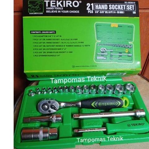 Kunci Sok Set Tekiro 21 pcs DR.1/4" - 3/8" Kunci Sok Tekiro Original