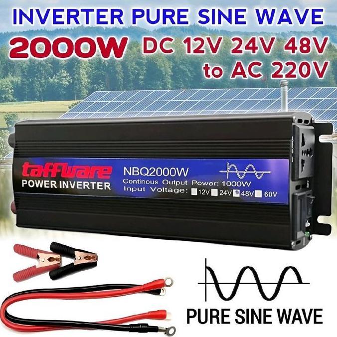 POWER INVERTER 2000 WATT PURE SINE WAVE DC TO AC 12V 24V 48V 60V KE 220V PSW ORIGINAL DAN TERPERCAYA