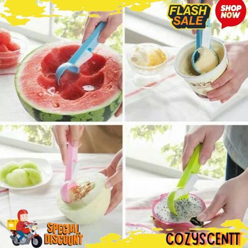 Sendok Scoop Ice Cream Buah Plastik Viral