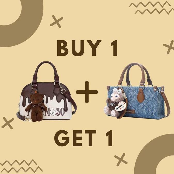 {Hk.Fashion X Moonbags} Tas Selempang Hemastian & Felemoso Dua Tas Dalam Satu Paket Desain Serbaguna