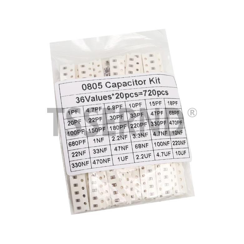 320PCS 720PCS 0603 0805 1206 SMD Capacitor Assorted Kit 16/36/50Values 1PF - 10UF Capacitance Set 10