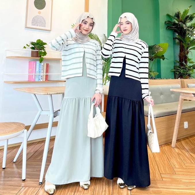 Bgs- Rereyshop Queena - Quensha Set One Set Rok Dan Atasan One Set Premium Import One Set Hijab Styl