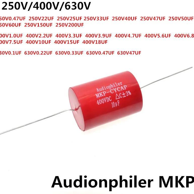1PCS Audiophiler Axial MKP Capacitor Audio 250V 400V 630V 10UF/400V 0.1UF 0.22UF 0.33UF 6.8UF 7.5UF 