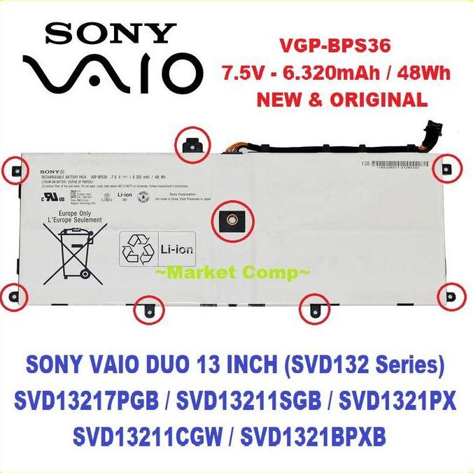 Battery Sony Vaio VGP-BPS36 Battery Sony Vaio BPS36 Sony Vaio Duo 13