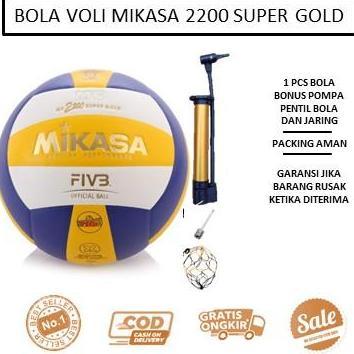 BOLA VOLI MIKASA 2200 BONUS POMPA - BOLA VOLLEY MIKASA- BOLA VOLY ASLI