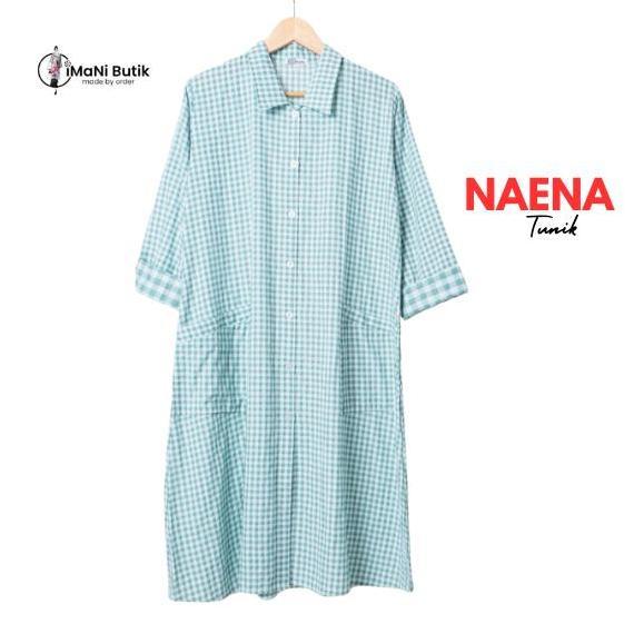 Bgs- Imani Butik | Fashion Wanita Tunik Regina Model Kotak Kancing Katun Cantik Atasan  Casual  Panj