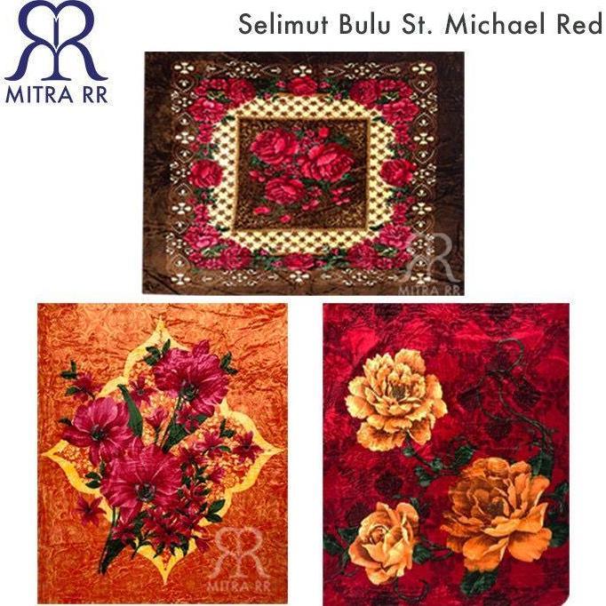Selimut Bulu St Michael Jumbo 220x200 Red Selimut Halus Lembut Besar