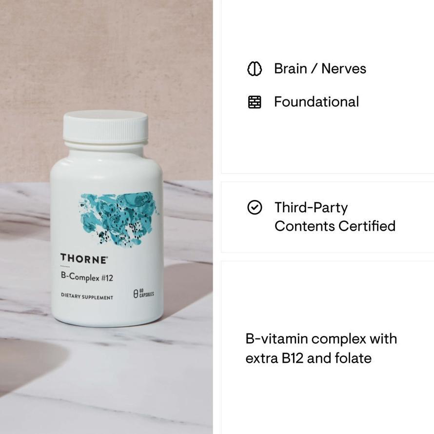 Thorneresearch Vitamin B Kompleks #6, B6, B-6  / Vitamin B Kompleks #12, B12, B-12 Original