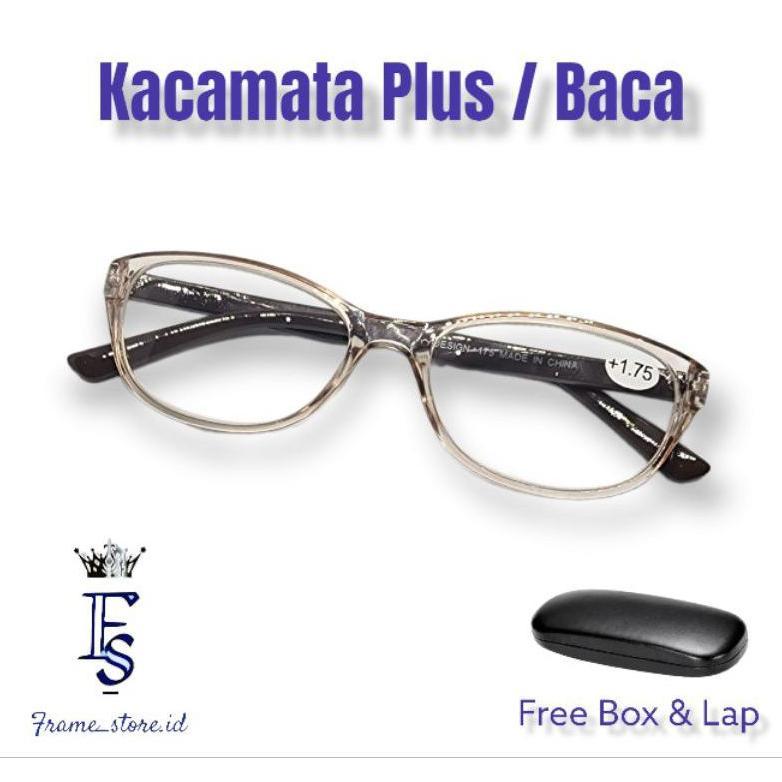 KACAMATA PLUS / KACA MATA BACA FRAME CATEYE LENSA SUPER FOKUS UNTUK WANITA