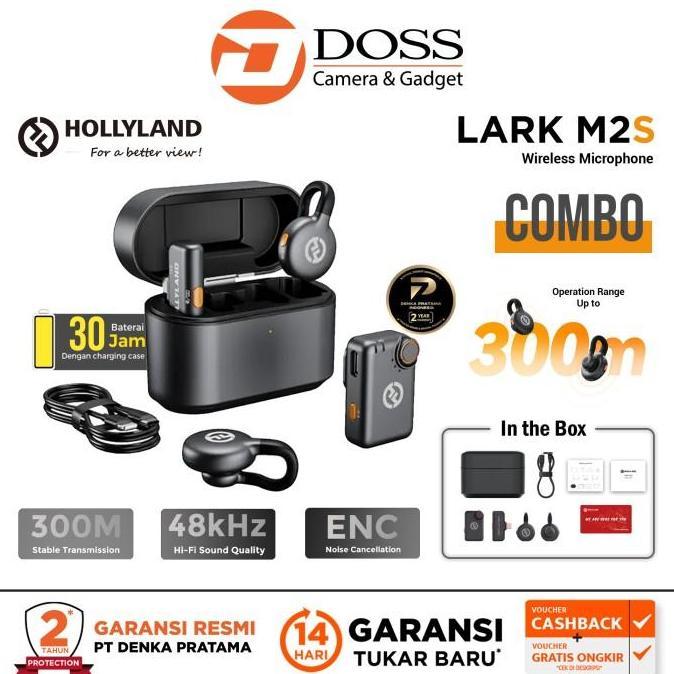 Hollyland Lark M2S Combo Wireless Mic Camera HP Lark M2 S
